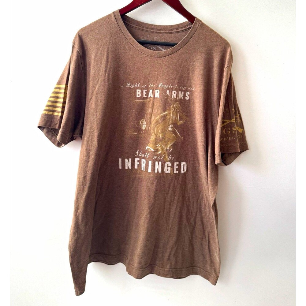 Grunt Style Bear Arms Shall Not Be Infringed T-Shirt Men’s 2XL Brown